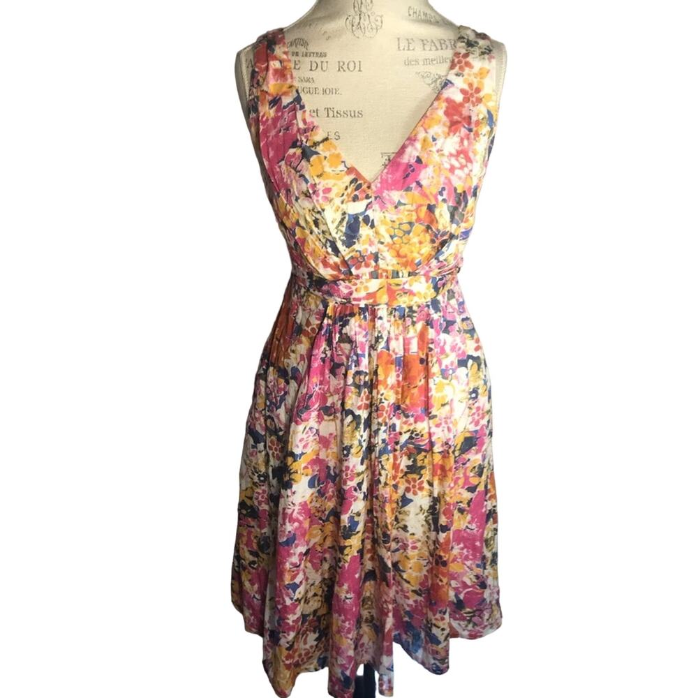 Adolfo Domínguez cotton floral dress style loved by Queen Letizia pockets tie 40
